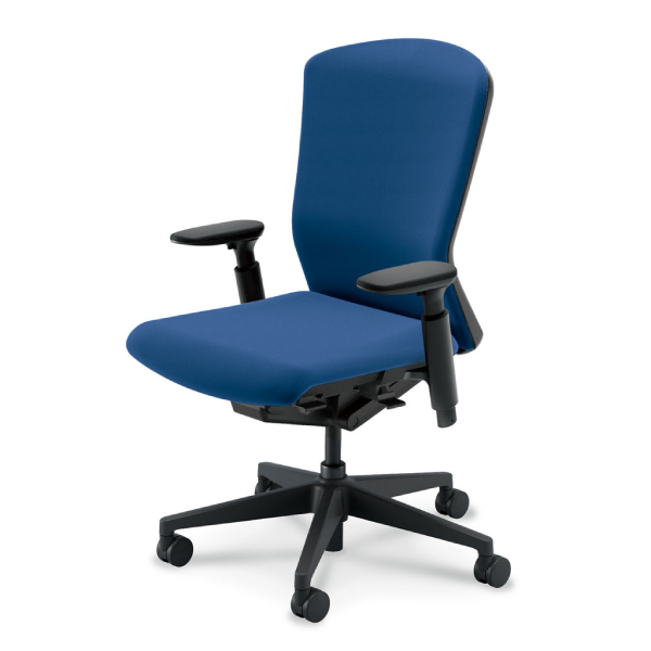 内田洋行 エルフィチェア クロスバック ブラックフレーム ハイバック ブラック脚 KAAB型肘 ウレタンキャスター 5-360-615