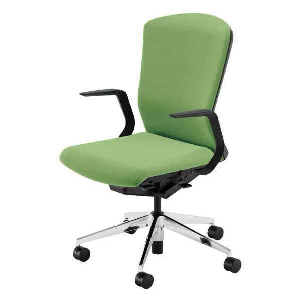 ウチダウチダ エルフィチェア 両面クロスハイバック L型肘(ELAW型) ナイロンキャスター 5-360-681/5-360-621