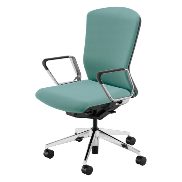 ウチダ エルフィチェア 両面クロスハイバック アルミリング肘(EARPA型) ウレタンキャスター 5-360-696/5-360-636