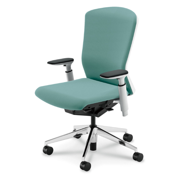 内田洋行 エルフィチェア クロスバック ホワイトフレーム ハイバック ポリッシュ脚 KAAW型肘 ナイロンキャスター 5-360-685