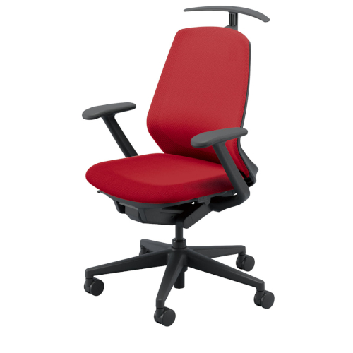 ウチダ ニンバスチェア ミドルバック ブラック脚 T型肘 ハンガー付  NA-110BBTA-PUH/5-373-1147