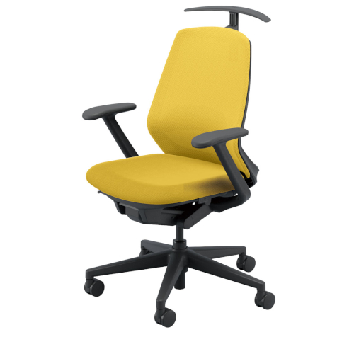 ウチダ ニンバスチェア ミドルバック ブラック脚 T型肘 ランバー付 ハンガー付  NA-110BBTA-PUHL/5-373-1185