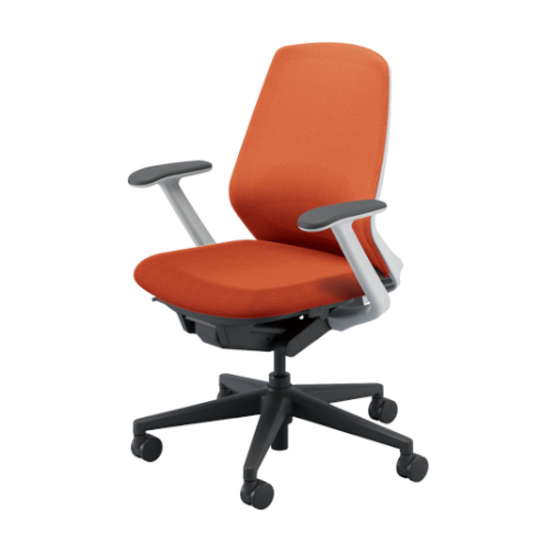 ウチダ ニンバスチェア ミドルバック ブラック脚 T型肘 ランバー付  NA-110WBTA-PUL/5-373-3166