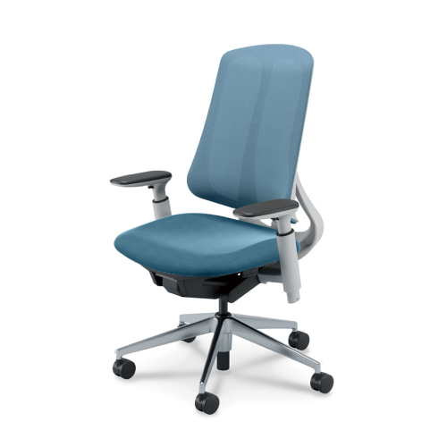 リーフレクチェア ハイバック アルミポリッシュ脚 アジャスタブル肘 ナイロンC ホワイト/ブラックフレーム 5-378-346/5-378-146