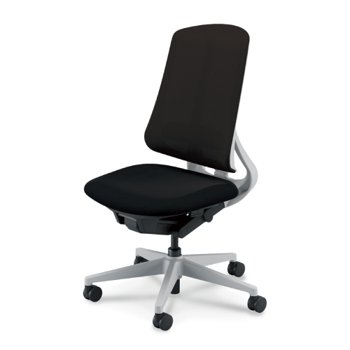 リーフレクチェア ハイバック ホワイト樹脂脚 肘なし ランバー付 ナイロンC ホワイトフレーム 5-378-420