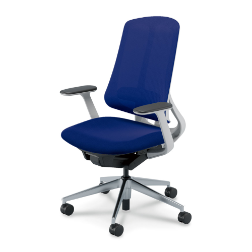 リーフレクチェア ハイバック アルミポリッシュ脚 T型肘 ランバー付 ナイロンC ホワイト/ブラックフレーム 5-378-443/5-378-243