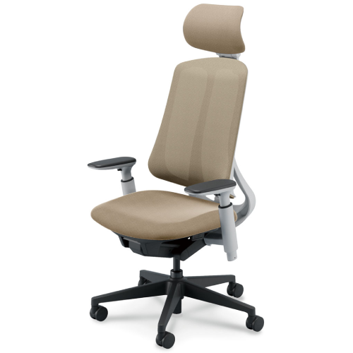 リーフレクチェア エクストラハイバック ブラック樹脂脚 アジャスタブル肘 ナイロンC ホワイト/ブラックフレーム 5-378-706/5-378-506