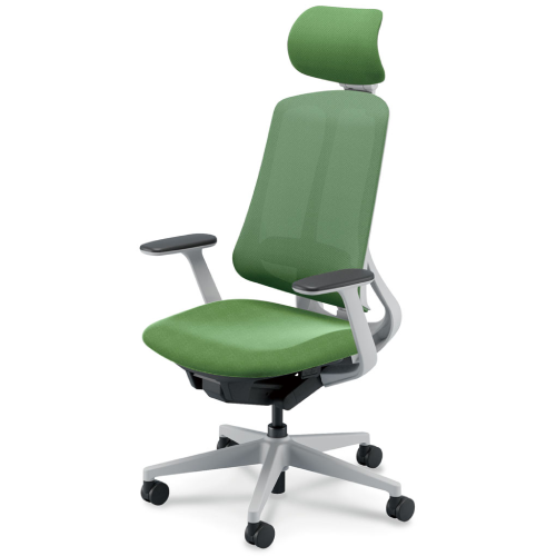 リーフレクチェア エクストラハイバック ホワイト樹脂脚 T型肘 ランバー付 ナイロンC ホワイトフレーム 5-378-823