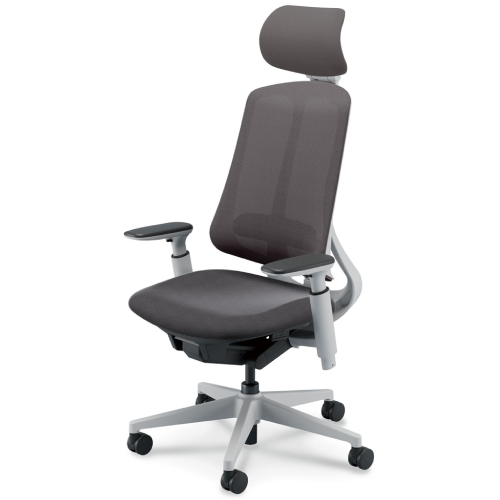 リーフレクチェア エクストラハイバック ホワイト樹脂脚 アジャスタブル肘 ランバー付 ナイロンC ホワイトフレーム 5-378-826