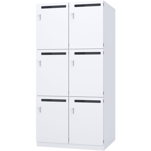ウチダ パーソナルロッカー L-rage ダイヤル錠 投函口あり W900×D450×H1810 オフホワイト6人用 5-856-6012