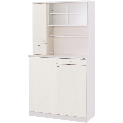 ウチダ 木製ビジネスキッチン MK型 ハイタイプ W900×D300/440×H1715mm MK2-36SAW 5-861-0105