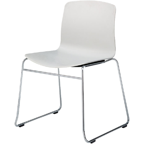 ウチダ ミーティングチェア ricco(リッコ) ループ脚 メッキ仕上げ 背・座ヌード RIC-150N 6-114-4000