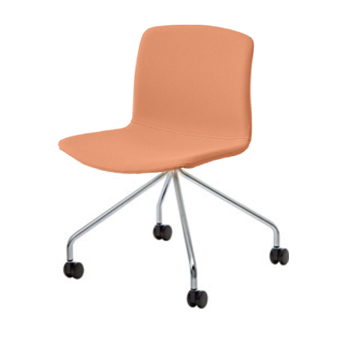 内田洋行ミーティングチェア ricco-N リッコ-エヌ 4本脚キャスター付 メッキ仕上げ 張りぐるみ RIC-550NC 6-115-44