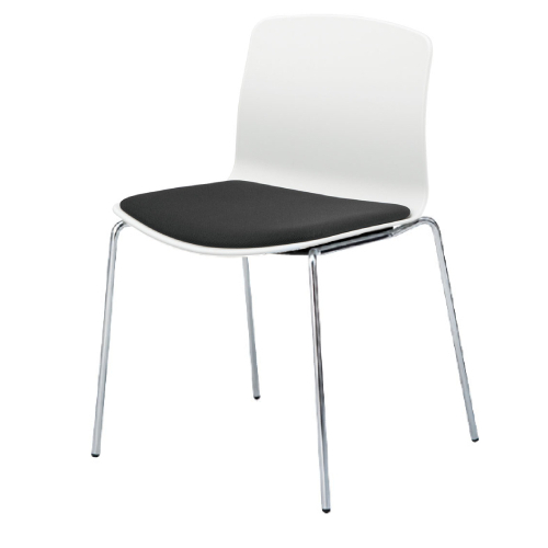 内田洋行 ミーティングチェア ricco-N(リッコ-エヌ) 4本脚 メッキ仕上げ 座パッド RIC-250NP 6-115-51