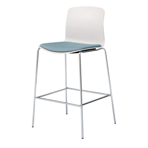 ウチダ ミーティングチェア ricco-N(リッコ-エヌ) 4本脚 ハイタイプ メッキ仕上げ 座パッド RIC-350NP 6-115-53