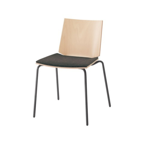 ウチダ ミーティングチェア ヘーゼル メタリックグレイ脚 布張り 4本脚 座パッド HZL-100MS 6-116-0□□□