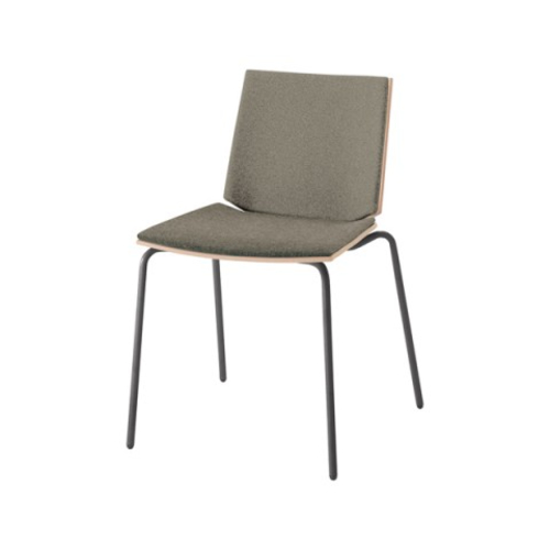 ウチダ ミーティングチェア ヘーゼル メタリックグレイ脚 布張り 4本脚 背・座パッド HZL-100MBS 6-116-0□□□