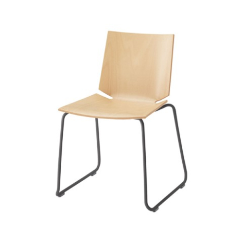 ウチダ ミーティングチェア ヘーゼル メタリックグレイ脚 布張り ループ脚 背・座ヌード HZL-200MN 6-116-2□00