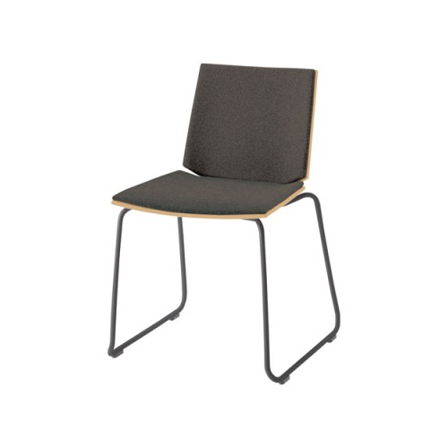 内田洋行 ミーティングチェア ヘーゼル メタリックグレイ脚 布張り ループ脚 背・座パッド HZL-200MBS 6-116-2□□□