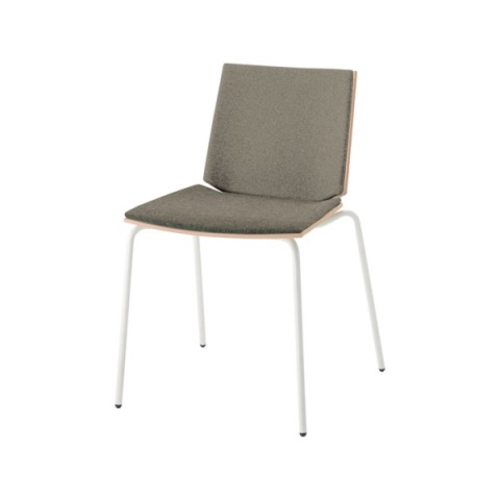 ウチダ ミーティングチェア ヘーゼル ホワイト脚 布張り 4本脚 背・座パッド HZL-100WBS 6-116-5□□□