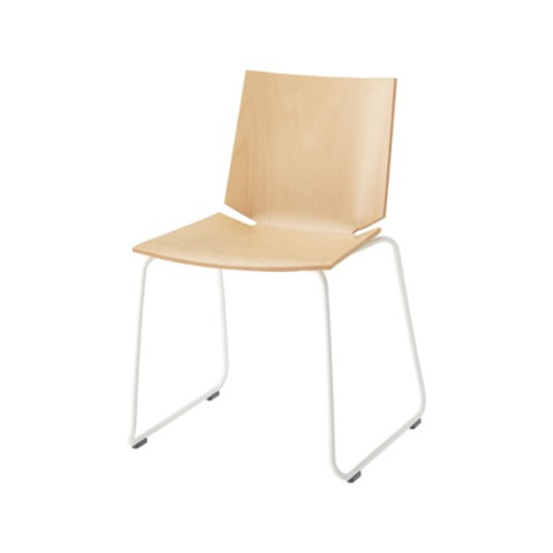 ウチダ ミーティングチェア ヘーゼル ホワイト脚 布張り ループ脚 背・座ヌード HZL-200WN 6-116-7□00