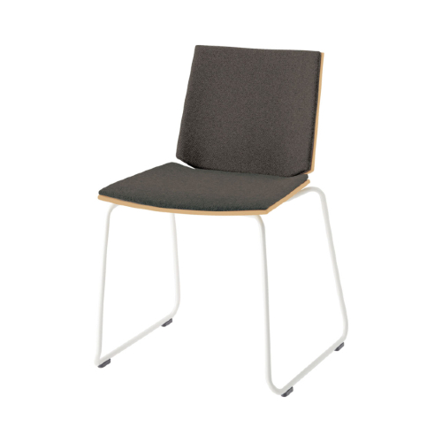 ウチダ ミーティングチェア ヘーゼル ホワイト脚 布張り ループ脚 背・座パッド HZL-200WBS 6-116-7□□□