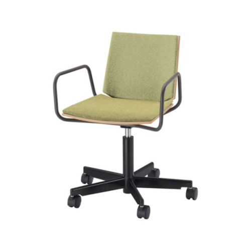 ウチダ ミーティングチェア ヘーゼル 5本脚 布張り 5本回転脚アーム付 背・座パッド HZL-530BS 6-117-2□□□