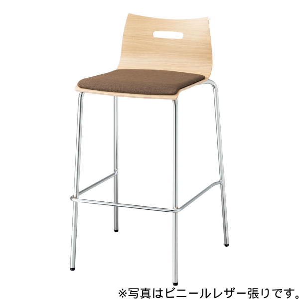 内田洋行 ミーティングチェア リフレッシュタイプチュア RBK-2N 4本脚 ハイタイプ メッキ脚 布張り 6-450-536