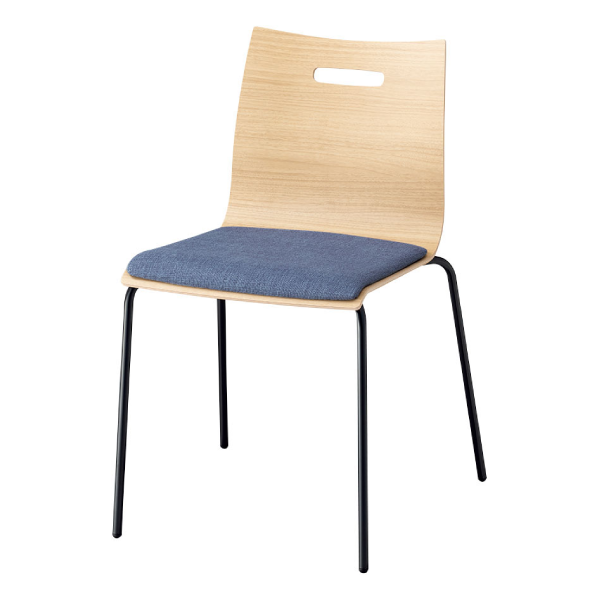 内田洋行 ミーティングチェア リフレッシュタイプチュア RBK-2N 4本脚 ロータイプ ブラック脚 ビニールレザー張り 6-450-541