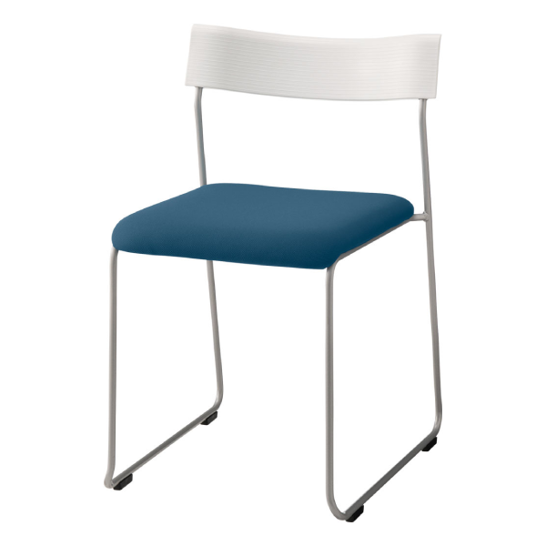 内田洋行 リフレッシュタイプチェア CS-28Nシリーズ 背樹脂 布張りタイプ ループ脚 シルバーメタリック塗装 6-450-560