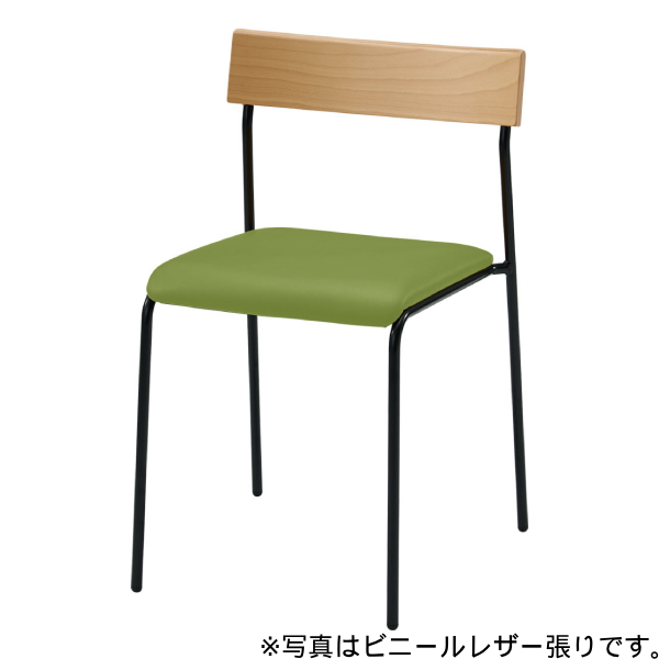 内田洋行 リフレッシュタイプチェア CS-28Nシリーズ 背ウッド 布張りタイプ 4本脚 ブラック塗装 6-450-576