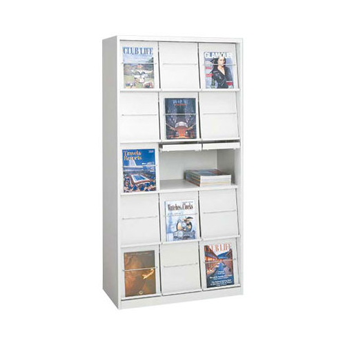 オカムラ 雑誌架 フラップ扉タイプ セパレート5段 W900×D450×H1830 6801EZ-Z13