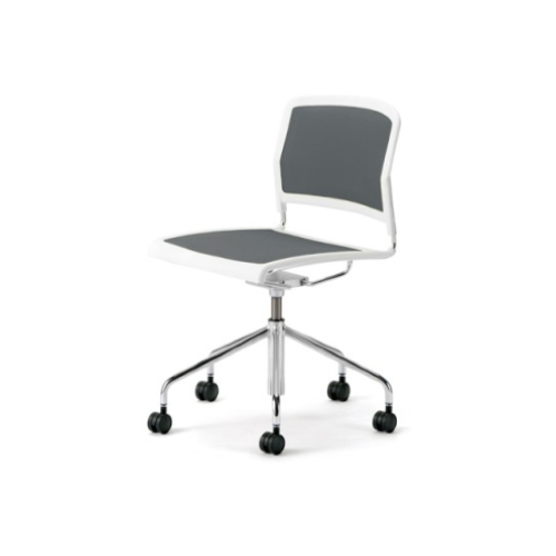 プラス ミーティングチェア UM SERIES(UMシリーズ) ホワイトフレーム 肘なし キャスター脚 MC-UM11ML-N