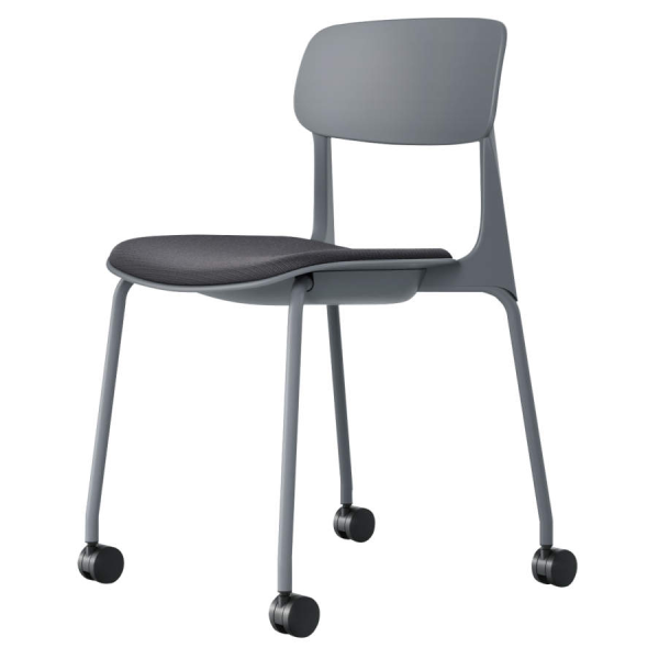 オカムラ エナチェア 4本脚キャスター 座パッド付 8124WL/8124BL/8124SL/8124DL/8124GL/8124RL-F