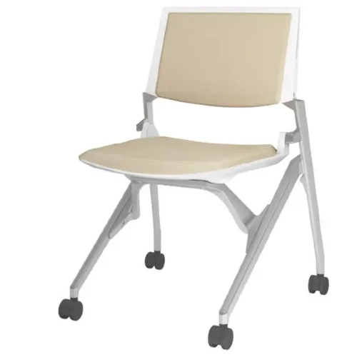 オカムラ ミーティングチェア マルカチェア 座クッション 背パッド付 肘なし シルバーフレーム ホワイトシェル 81M1LB-F/-PB