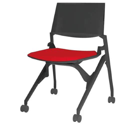 オカムラ ミーティングチェア マルカチェア 座クッション 背パッドなし 肘なし ブラックフレーム ブラックシェル 81M1RA-F/-PB