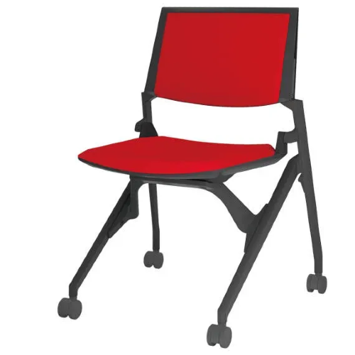 オカムラ ミーティングチェア マルカチェア 座クッション 背パッド付 肘なし ブラックフレーム ブラックシェル 81M1RB-F/-PB