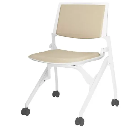 オカムラ ミーティングチェア マルカチェア 座クッション 背パッド付 肘なし ホワイトフレーム ホワイトシェル 81M1WB-F/-PB