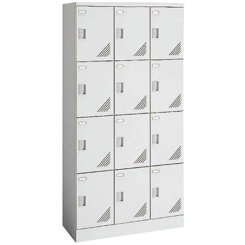 オカムラ シューズロッカー 扉付 窓なし 3列4段 12人用  シリンダー錠 W900×D400×H1790mm 9346KC-Z13