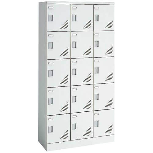 オカムラ シューズロッカー 扉付 窓なし 3列5段 15人用  シリンダー錠 W900×D400×H1790mm 9346QG-Z13