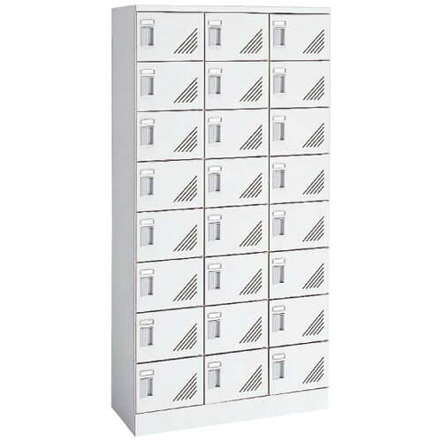 オカムラ シューズロッカー 扉付 窓なし 3列8段 24人用  錠なし W900×D400×H1790mm 9346XF-Z13