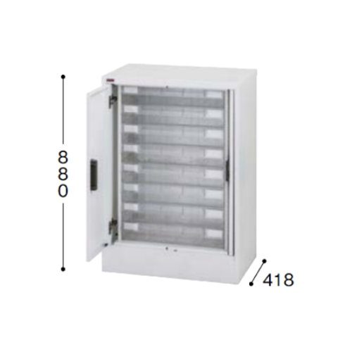 ナイキ パンフレットケース A3タイプ 誘導扉付 深型1列8段 W630×D418×H880mm A3PY-108UN