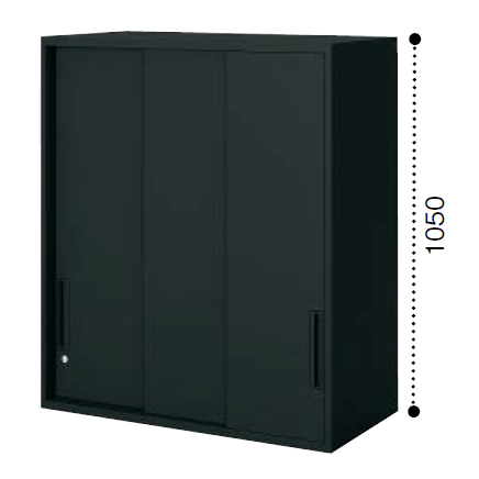 コクヨ エディア ブラックタイプ H1050タイプ 3枚引き違い戸 上置き BWU-HU359F6