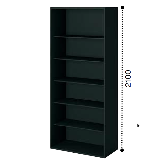 コクヨ エディア ブラックタイプ H2100タイプ オープンタイプ 下置き ベース必要 BWU-K89F6