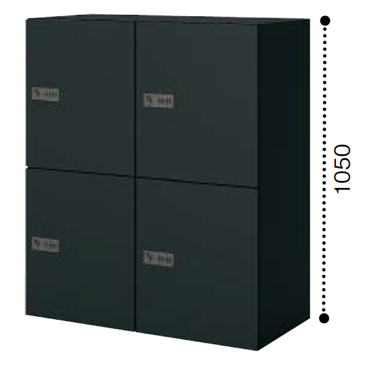 コクヨ エディア ブラックタイプ H1050タイプ 4人用パーソナルロッカー　オートダイヤルロック 下置き BWU-RN4ADE59F6