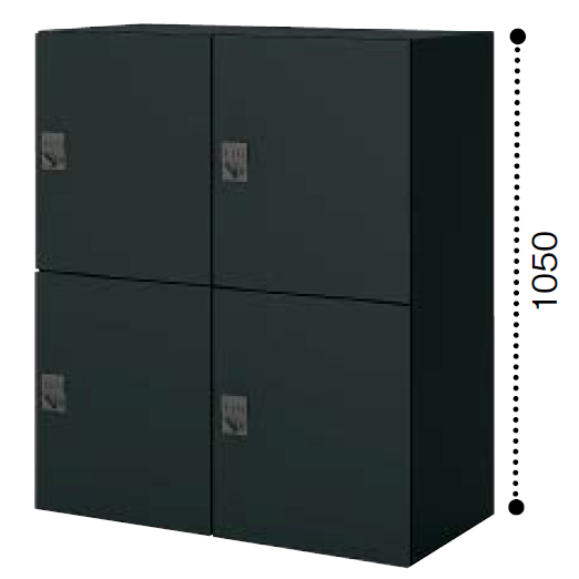コクヨ エディア ブラックタイプ H1050タイプ 4人用パーソナルロッカー　ダイヤルロック 下置き BWU-RN4D59F6