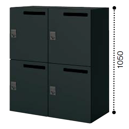 コクヨ エディア ブラックタイプ 4人用パーソナルロッカー　メールボックス付き　ダイヤルロック 下置き BWU-RN4DM59F6