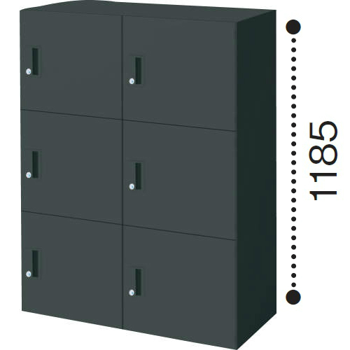 コクヨ エディア ブラック 6人用パーソナルロッカー メール穴なし オートダイヤルロック 下置き BWU-RN62ADE69E6C