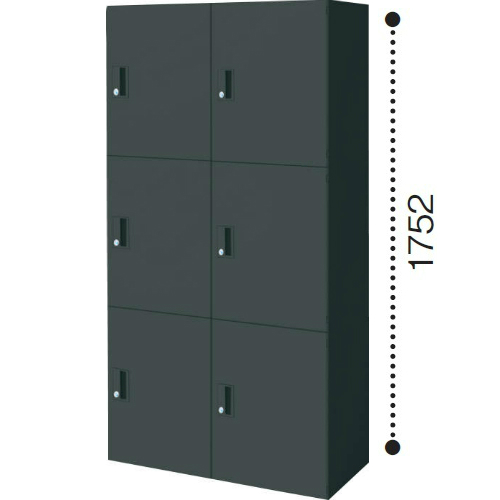 コクヨ エディア ブラック 6人用パーソナルロッカー メール穴なし オートダイヤルロック 下置き BWU-RN62ADE79E6C