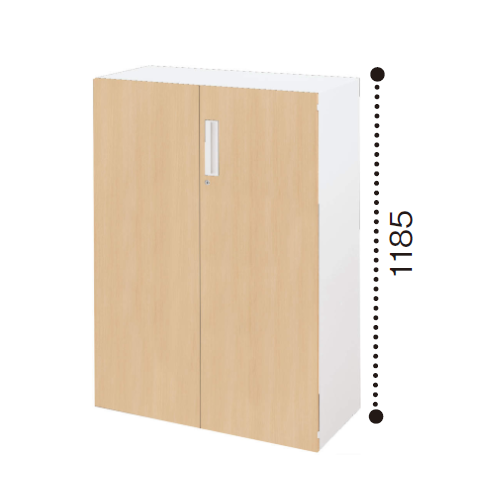 コクヨ エディア 両開き扉 下置き書庫 ベース必要 木目タイプ 本体色ホワイト 扉色木目 BWU-SD68SSAWDT1